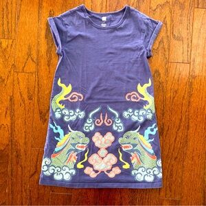 Printed Knit Rolled Sleeve Dress